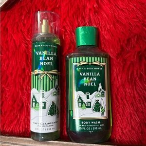 Bath & Body Works Vanilla Bean Noel Body Wash and Mist - Green